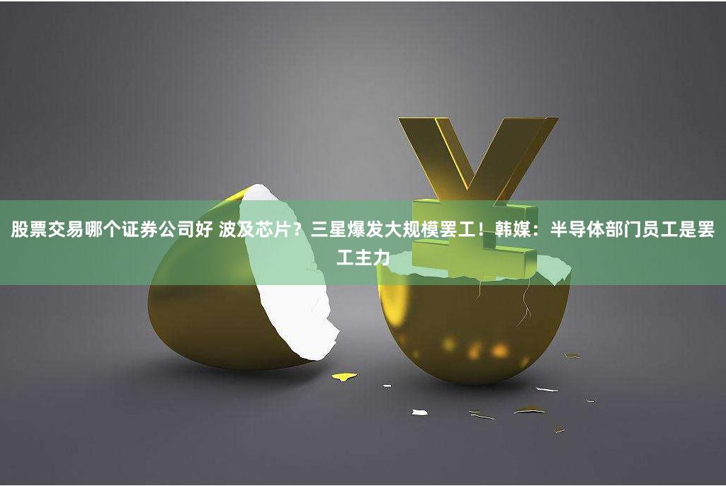 股票交易哪个证券公司好 波及芯片？三星爆发大规模罢工！韩媒：半导体部门员工是罢工主力